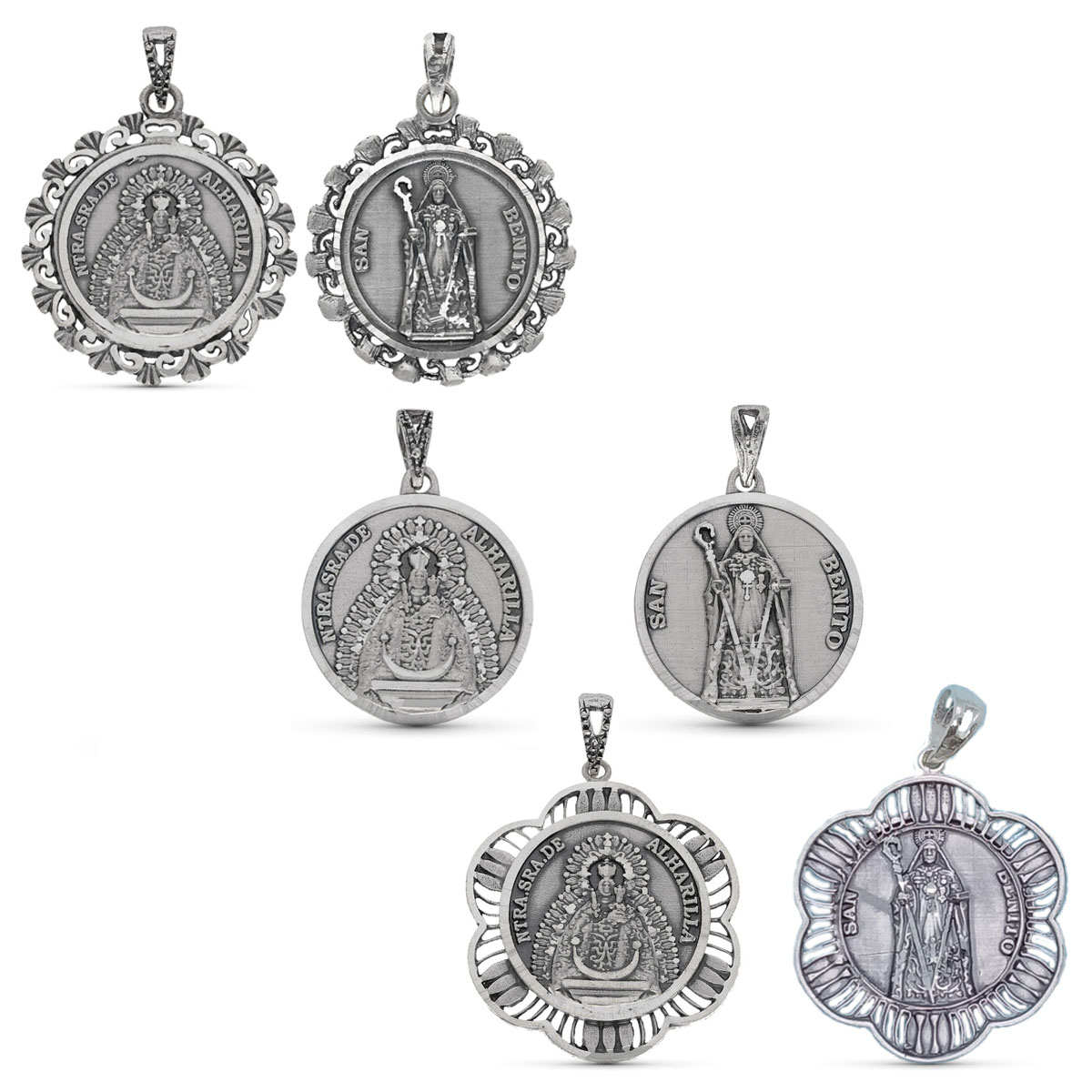 Medallas Virgen de Alharilla y San Benito