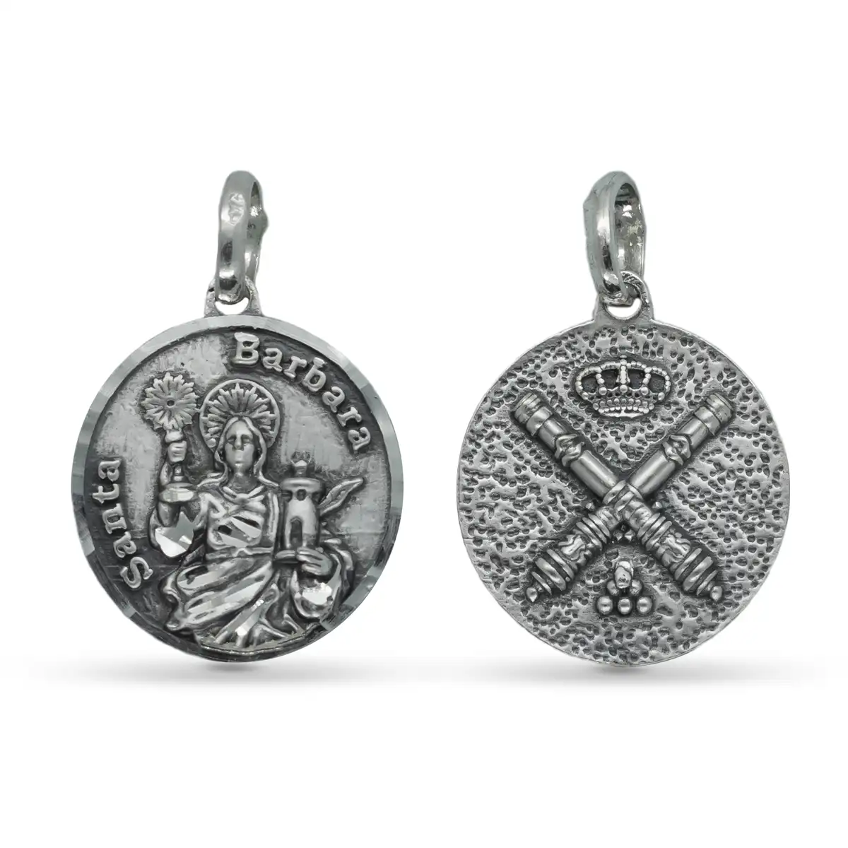 Medalla reversible de Santa Bárbara y Artillería de 2 cm en Plata de Ley 925.