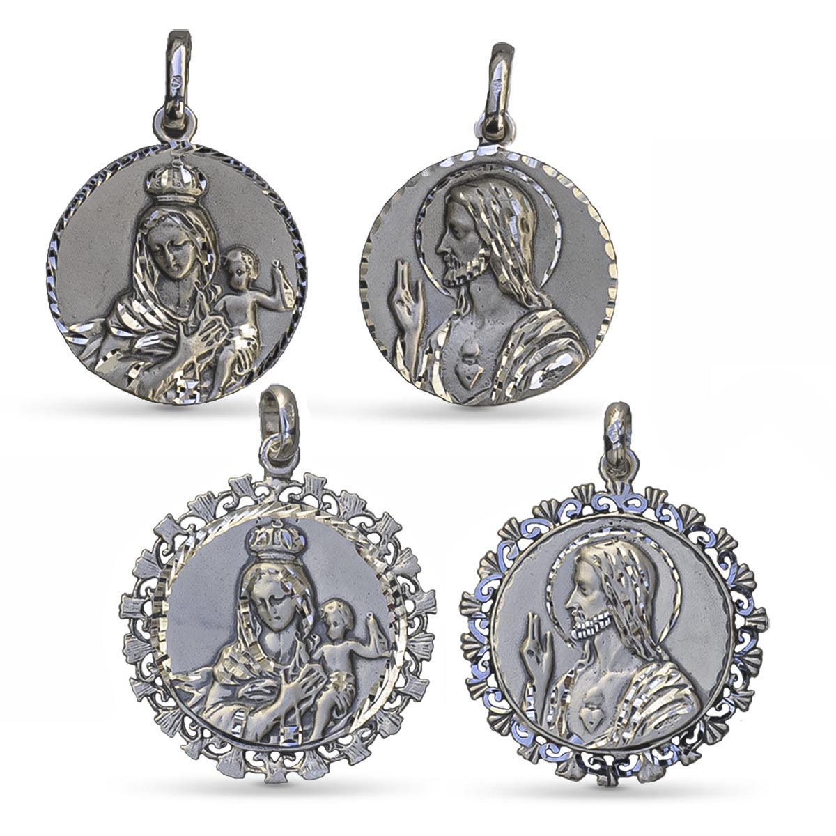 Medallas Virgen del Carmen y Sagrado Corazón de Jesús