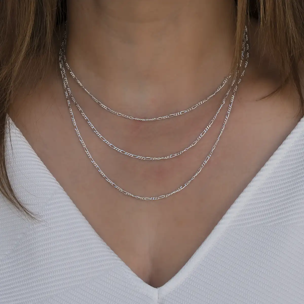 Cadenas Cartier en plata de ley en varios medidas