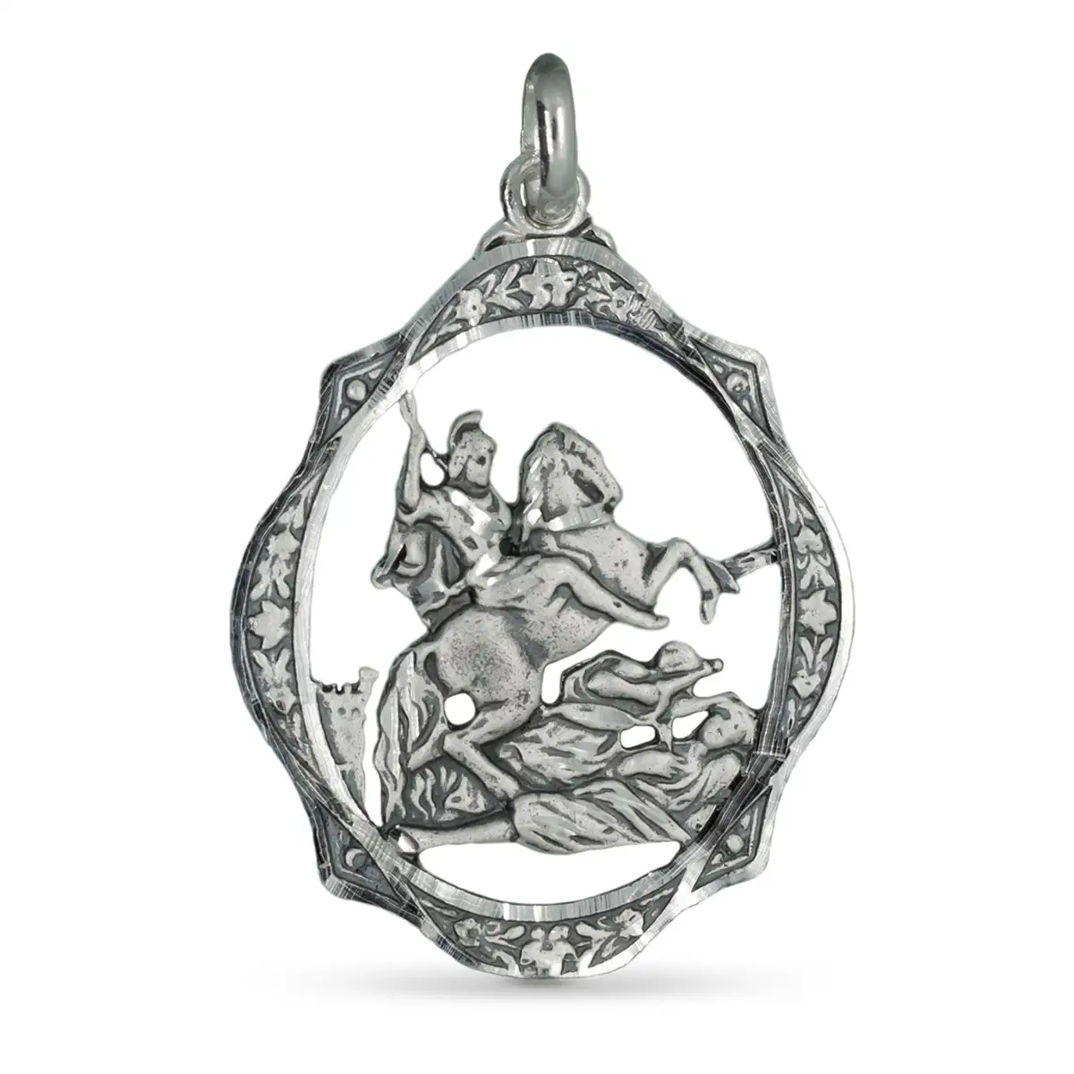 Medalla San Jorge calada en plata de ley