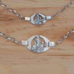 Pulsera Virgen del Carmen en Plata de ley disponibles dos tamaños
